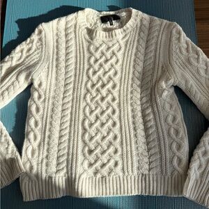 Nili Lotan Ivory Cable Knit Sweater